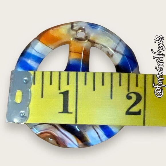 Bundle Sale 3 for $15 | Vibrant Colorful Glass Peace Pendant - Picture 5 of 10